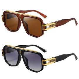 Retro Polarized Pilot Sunglasses Men Women Vintage Square Metal Designer Style 80s Shades Eyewear