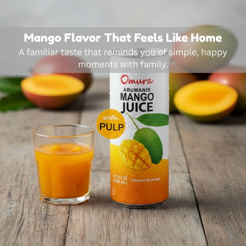 Omura MANGO JUICE from Natural Fruit with PULP 11.3 FL.