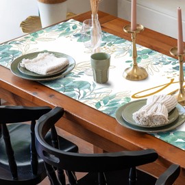 Aitsite Table Runner, Wedding Decoration Decoration, Outdoor Holiday Party Decor Table Runner, Modern, Linen Look Table Runner for Dining Room, Party, Holiday, Wedding, Tablecloths, 40 x 180 cm