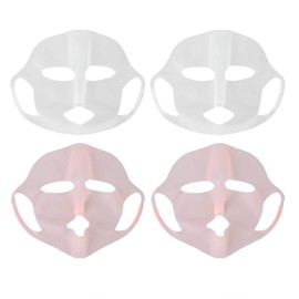 Mascarilla Facial de Silicona, 4 Piezas Envolturas Faciales de Silicona Mascarillas Hidratantes para Cubrir Tratamientos de Máquinas Cuidado de la... 