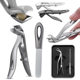 Nail Clipper, Angled Head Nipper, For Elderly People, Thicker Nails, Rolled Nails, For Hands and Feets, Stainless Steel, Shatterproof, Highly Sharp, Washable, Elderly People, Nursing Care, Pregnant