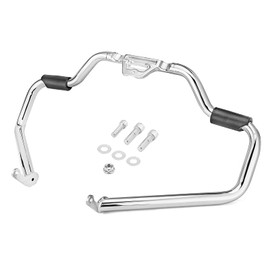 Wsays Engine Guard Front Highway Crash Bars Mustache Compatible with Harley Softail Fat Boy Street Bob Breakout Fat Bob Low Rider 2018-2025, Chrome