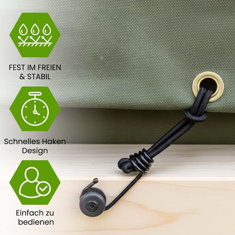 Offgridtec 25 x Tension Rubber 15 cm, Expander with 5