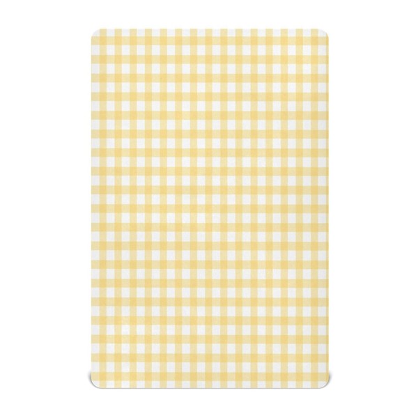 WELLDAY Yellow Gingham Crib Sheets for Boys and Girls, Fitted