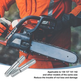 M METERXITY 10-Set Chainsaw Guide Bar Studs & Bar Nuts M8 x 1.25 Thread Manganese Steel Double End Bar Studs for Echo 52/28/59 Chainsaw Flange Bar Studs & Bar Nuts Kit Replacement