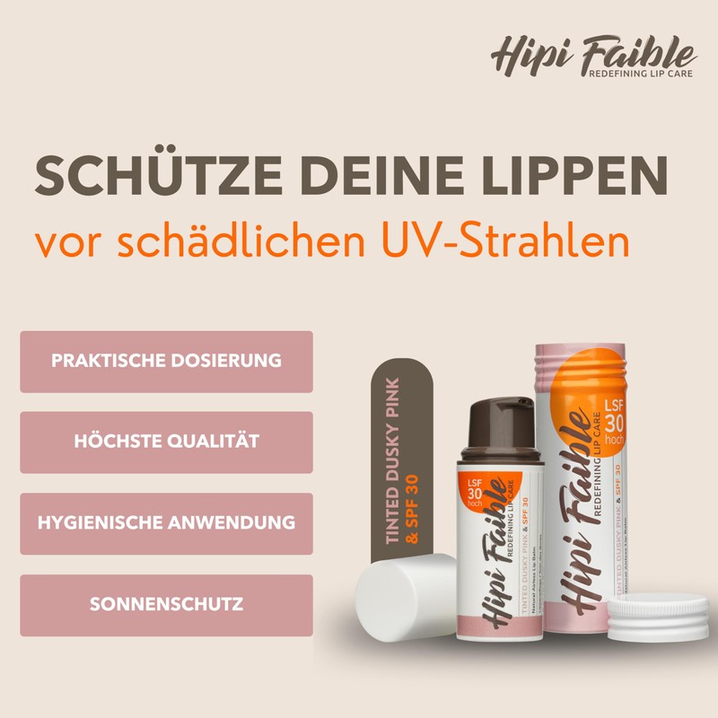 Hipi Faible Tinted Dusty Pink & SPF 30 Lip Care