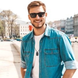 choice of all Dog Tag Necklace for Men Stainless Steel Tag Plates Pendant Necklace Military Dog Tag Pendant Necklace for Boys Army Hip Hop Jewelry (Black)