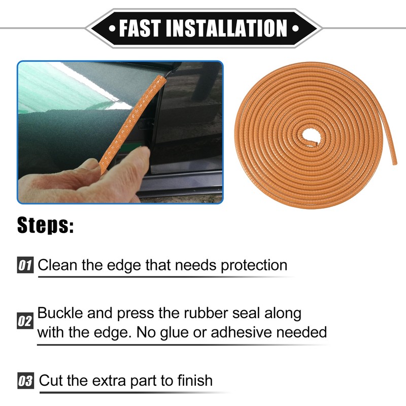 X AUTOHAUX Car Door Edge Guard, 16.4ft U Shape Rubber