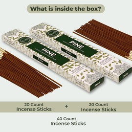 Trumiri Incense Sticks - Total 40 Pine Insence-Sticks - Dual Pack of 20 Insenses - Insents - Incents - Inscense - Incence - Incienso - All Natural Incense Sticks