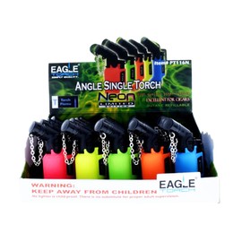 Eagle LOT of 20 EAGLE Butane Gas Torch Lighter Neon with Adjustable Flame Refillable