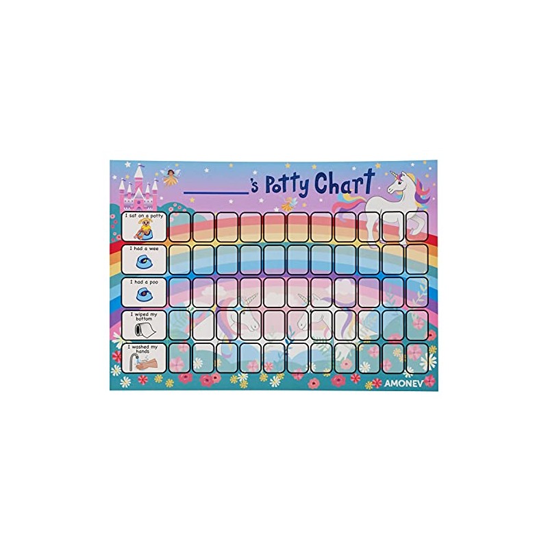 Amonev Unicorn Potty Training Reward Chart and Toilet Training Reward