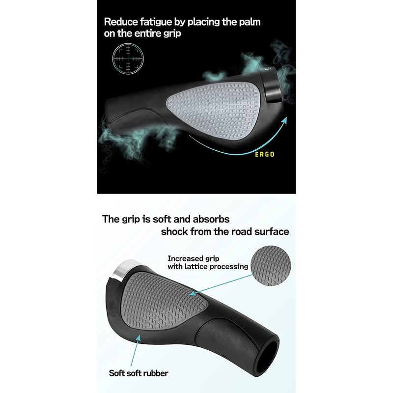 GORIX Bike Ergo Grips Bar End Cycle Lock On Handlebar