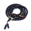 Leikance Natural Black Obsidian Beads Simulated Crystal Gemstone Tibetan Buddhist