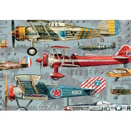 LANG - 1000 Piece Puzzle -Planes, Artwork by Artly - Linen Finish - 29" x 20" Completed