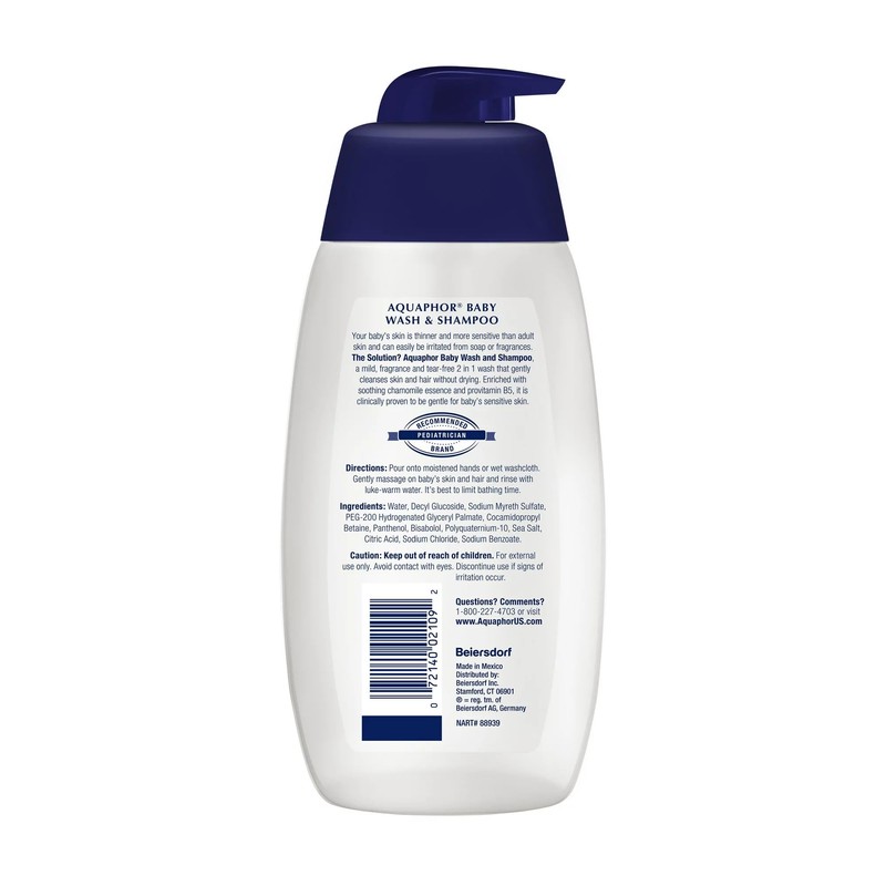 Aquaphor Baby Wash & Shampoo Fragrance Free - 16.9 oz,
