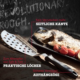 FM PROFESSIONAL Fmprofessional Colour Fish Slice, Stainless Steel, Black, 50 X 50 X 20 cm