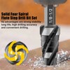 KAKILFOB Four Spiral Flute Step Drill Bit Set, 5 Pieces