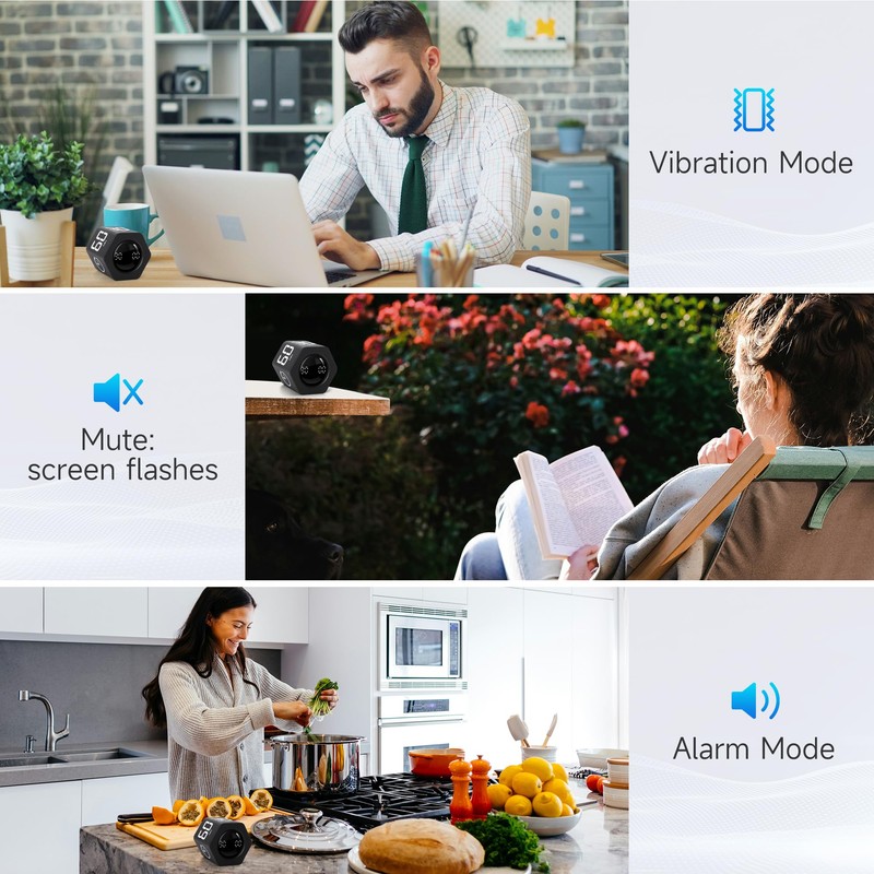 Exlliy Productivity Timer 1, 5, 10, 30, 60 Minutes Preset,
