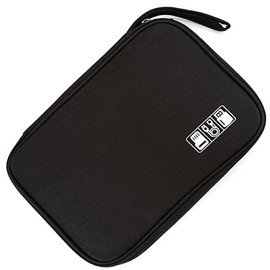 NTEK Electronics Travel Organiser, Cable Bag Travel Cable Organiser Bag Cable Pouch, Portable Cable Tidy Bag, Travel Cable Case Tech Organizer Electronic Accessories, USBSD argerdrive (Black)