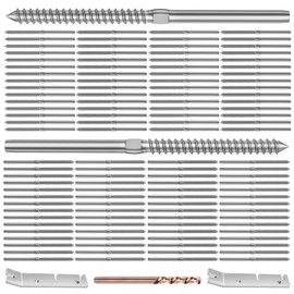CKE 120 Pack T316 Stainless Steel Left&Right Handed Thread Swage Lag Screws for Wood Post 1/8" Cable Deck Railing Kit Stair Railing 1/8" Swage Lag Screws Left&Right DIY Cable Railing Hardware Kit CR35