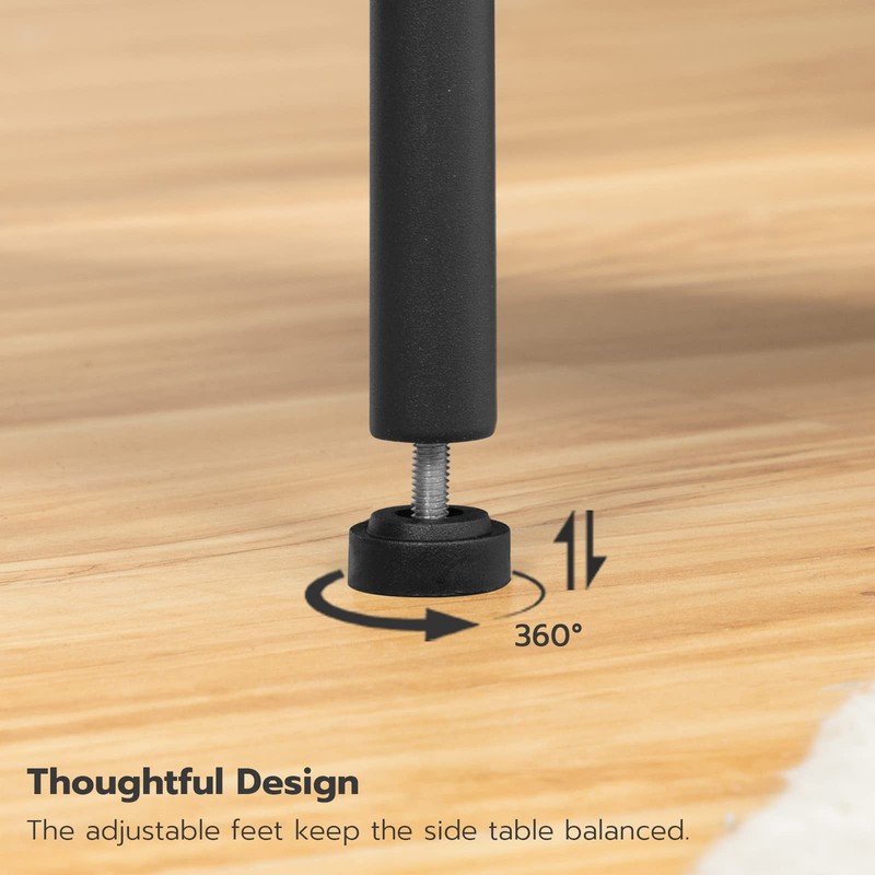 HOOBRO Side Table with Charging Station, Set of 2 End