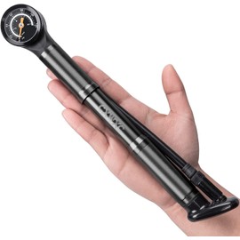 CXWXC Bicycle Pump 120 PSI Mini Bicycle Pump with Pressure Gauge, Frame Pumps for Presta and Schrader Valves (Black)