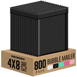 Metronic Bubble Mailers 6x10 Inch 600 Pack Black Waterproof Bubble Mailer Padded Envelopes Self Seal, Cushioning Mailer for Packaging, Shipping, Mailing, Small Business Supplies