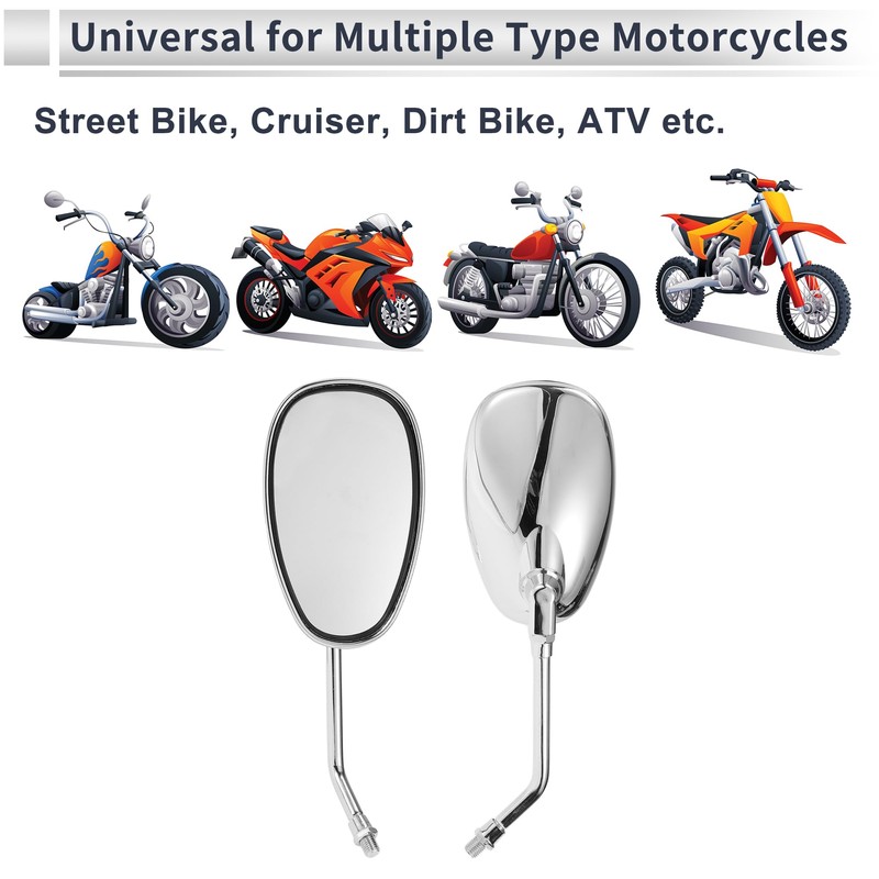 X AUTOHAUX 1 Set Universal Motorcycle Rear View Mirrors Adjustable