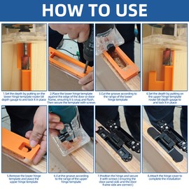 TamBee Hidden Hinge Template Invisible Hinge Router Guide Template for TamBee Hidden Door Hinge Installation Kit, Lightweight & Reusable Design（7 inch）