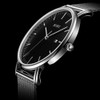Burei Men’s Watches, Ultra Thin, Black, Minimalist Quartz with Date
