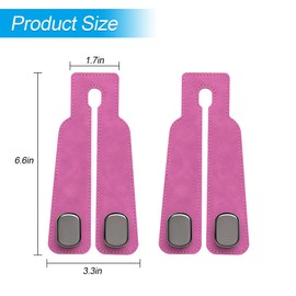 FALVFUN Car Seat Back Hook, 2PCS Suede Leather Metal Vehicle Headrest Storage Hanger for Purses Bags, Automotive Interior Hanging Organizer Accessories, Universal Fit(Rose)