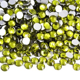 Flatback Rhinestones Round Gems for Nails Art and Crafts 4000Pcs SS12 3mm Glitter Crystals Stone DIY Bags Clothes Shoes (Olive Green)