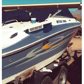 Mission Restore Boat Wax easy brush on, removes oxidation. No machines are used.