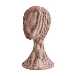 Harilla Mannequin-Kopfständer, Perückenständer, professioneller modischer Rattan-Perückenständer, Modell-Hutständer,