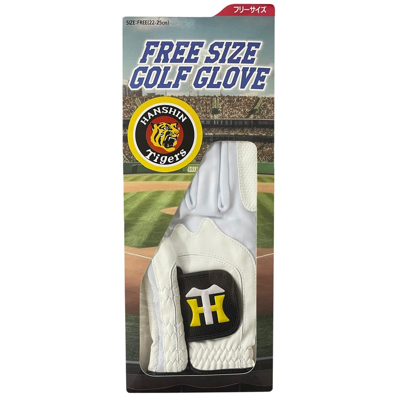 LEZAX HTGL-4605 Hanshin Tigers Golf Gloves, Left Hand, White