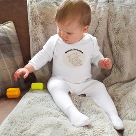 Azeeda 0-3 Month 'Sweet Dreams with Sleeping Pig' Baby Romper Jumpsuit/Sleep Suit (SS00100260)