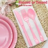 150 Pack Light Pink Plastic Silverware, Pink Plastic Utensils Heavy