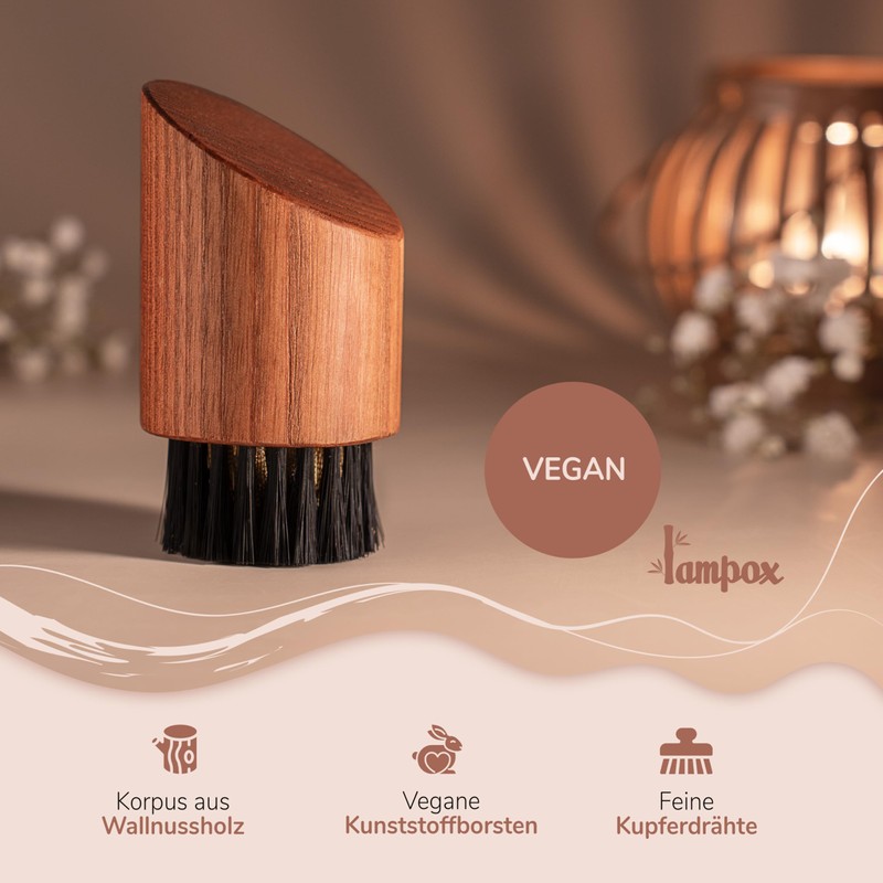 lampox Vegan Face Brush with Fine Copper Wires, Copper Brush,