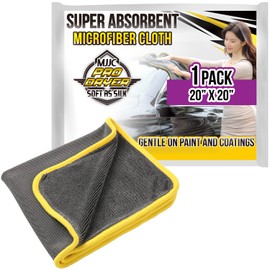 MJJC Pro Dryer Plush Silk Microfiber Drying Towel (20” x 20” (1-Pack)) Cars,Trucks, SUVs, RVs, Home