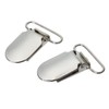 SAFIGLE 75pcs Metal Pacifier Clips for Silver Suspender Holders for