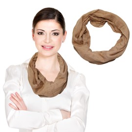 beybey® Fashionable tube scarf for women, practical loop scarf for versatile styles, loop scarf for women, beige