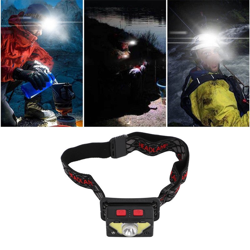 Rechargeable Headlamp USB Charging Infrared Sensor Headlight IPX4 Waterproof Hiking