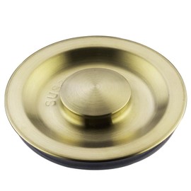 Kitchen Sink Drain Basket Strainer Filter/Stopper with Handle, Anti-Clog Accessory, 304 Stainless Steel, Brushed Gold, 1pc (Drain Stopper, Brushed Gold)