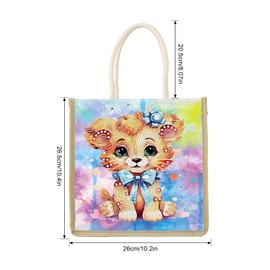SHEGZHUC 26 x 26 cm diamond painting bag, diamond painting, shopping bags, carry bag, shoulder bag, diamond painting, fabric bag, cotton bag, handbag, craft set, gift, dogs, colourful