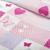 Bloomsbury Mill - Hearts & Butterflies Patchwork - Pink -