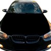 Solid Black Car Hood Cover Durable Weatherproof Universal Fit Car