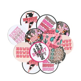 Lashicorn Howdy Freshie Cardstock Cutouts Rounds 2.5” inch | 12 pk Mixed Scented Aroma Beads Bake for Car Freshie Designs Inserts Country Western