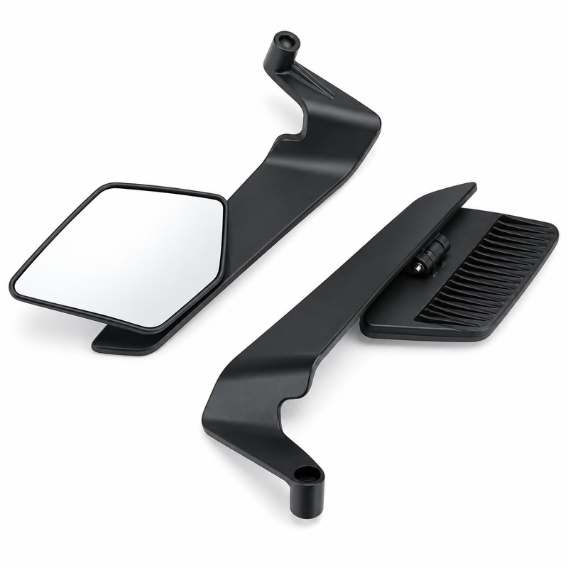 Motorcycle Rearview Mirrors for Riding – Adjustable Rotating Metal Side