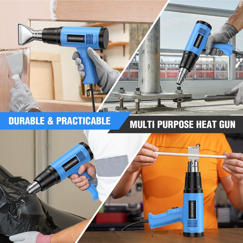 SEEKONE Heat Gun, 1800W Heavy Duty Hot Air Gun Kit