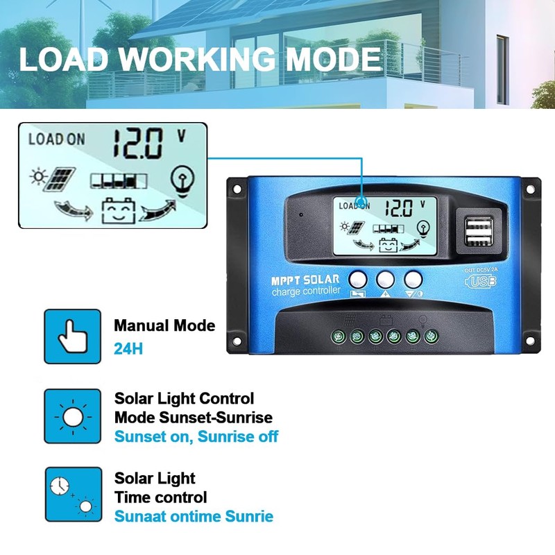 Y&H MPPT 40A 12V/24V Auto Focus Tracking Solar Panel Charge